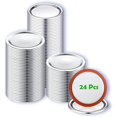thumbnail image 1 of 24-Count Canning Lids for Ball Kerr Jars, Split-type Mason Jar Lids for kerr and Ball Canning Jars, Food Safe Material, Leak Proof (70mm, Silver, Lids), 1 of 6