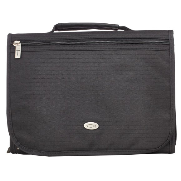 BC : Organisateur Tri-fold Noir Polyester Badge Ichthus - Moyen