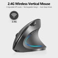 thumbnail image 2 of Anself 2.4G Wireless Vertical Mouse Rechargeable Upright Ergonomic Mouse 3 Adjustable DPI Levels RGB Flowing Light Plug N Play, Grey, 2 of 7