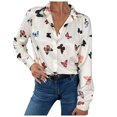 thumbnail image 1 of Pompotops Chemise à Manches Longues Imprimée Numérique pour Femme Chemise Imprimée Haut Mode en Solde, 1 of 6