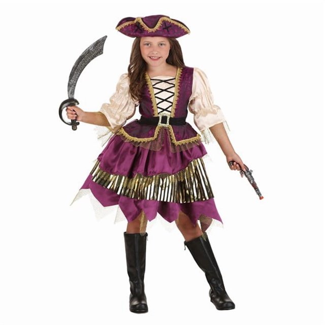 Déguisement de Pirate Violet de Luxe pour Fille