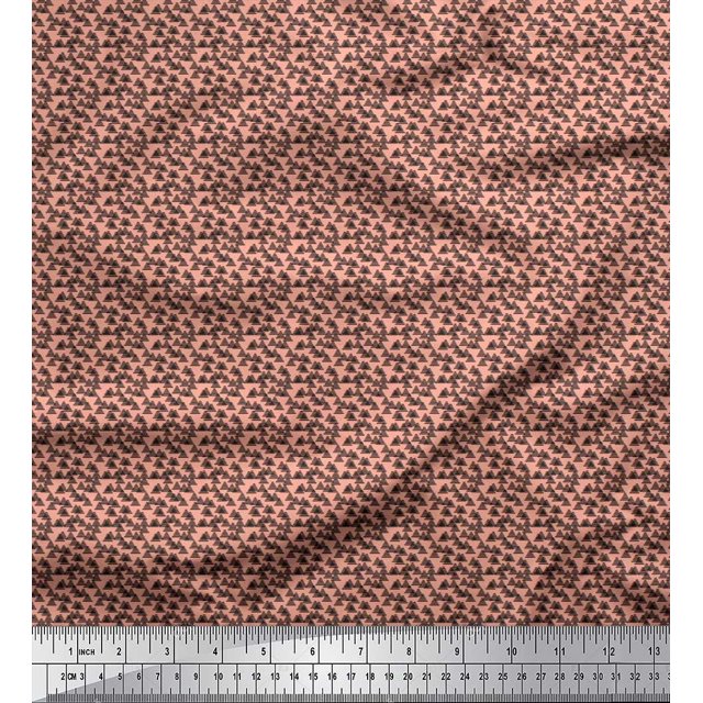Soimoi Polyester Crepe Fabric Triangle Shirting Fabric Prints by Yard 42 Inch Wide