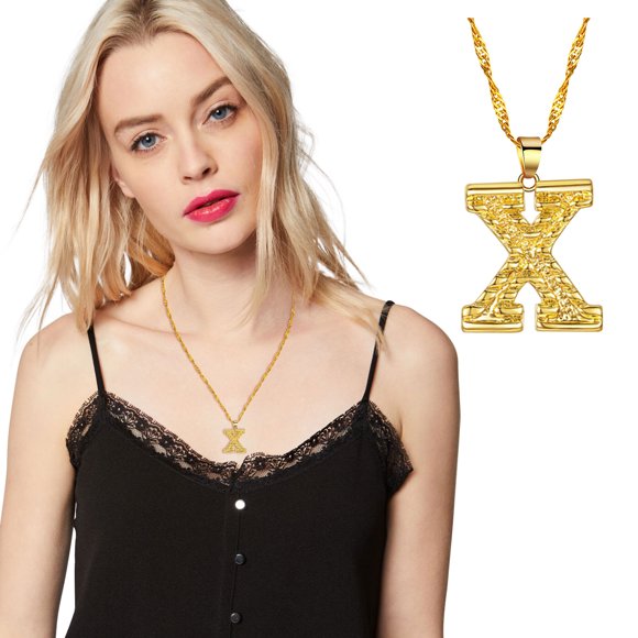 Qonioi Fashion Letter Name Necklace, Personalized Custom Name Pendant Necklace Jewelry, 26 English Alphabet Initial Necklace for Women Gift Party Wedding Date
