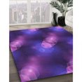 thumbnail image 3 of Ahgly Company Tapis d'Intérieur Lavable en Machine Carré Transitionnel Violet Prune, 8 Pieds Carré, 3 of 7