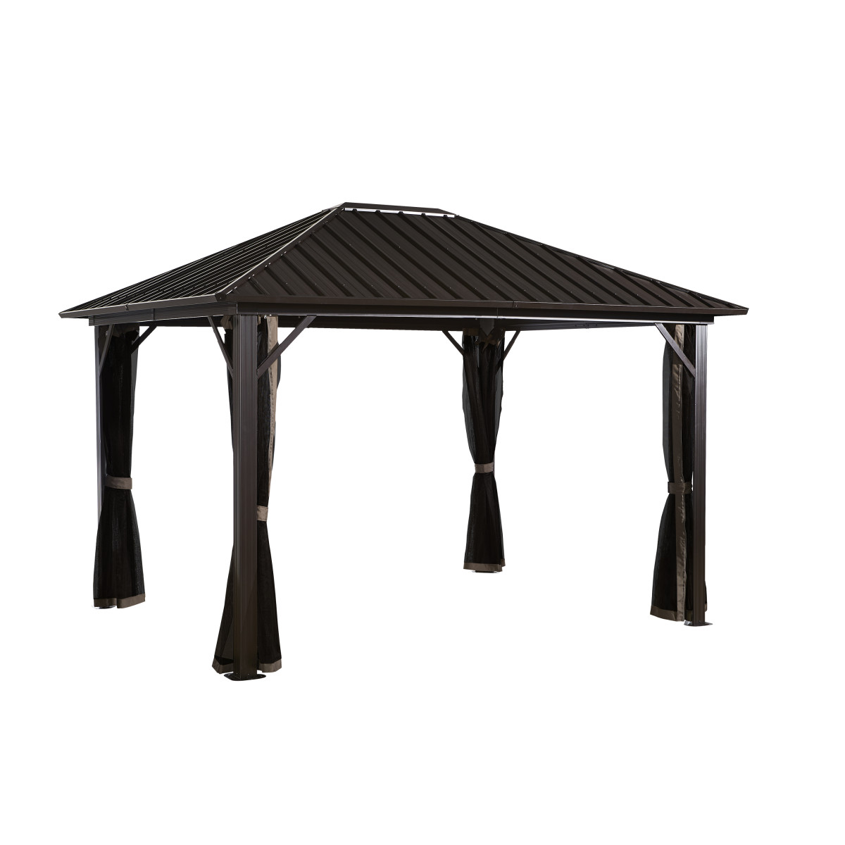 Sojag Genova 10 x 14 9 ft Dark Brown Gazebo