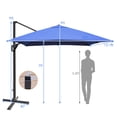 thumbnail image 3 of Costway Parasol Déporté de Patio 10 Pieds X 13 Pieds en Aluminium, Rotation 360°, Inclinaison, Bleu Marine, 3 of 10