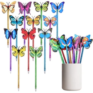 RETON Butterfly Ballpoint Pens, Fine Point, 0.5 mm, Blue Ink, 24 Count