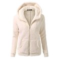 thumbnail image 2 of Innerwin Cardigans Long Sleeve Ladies Hoodies Fall Front Zip Leisure Sweatshirt Apricot 4XL, 2 of 3
