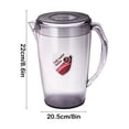 thumbnail image 3 of Fridja Pichet en Plastique avec Couvercle, Pichet de 2,2 L Grande Capacité avec Couvercle et Bec Verseur, Pichet à Lait Pichet en Plastique Pichet à Thé, Pichet pour Café Infusé à Froid, Contenant de Réfrigérateur pour Eau, Jus, Thé, Gris, 3 of 6