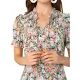 thumbnail image 5 of INSPIRE CHIC Women's Ruffle Floral Bow Tie Chiffon Puff Short Sleeve Summer Dress, 5 of 5
