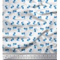 thumbnail image 1 of Soimoi Poly Georgette Fabric Bubbles & Fish Ocean Fabric Prints By Yard 42 Inch Wide, 1 of 2