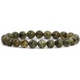 thumbnail image 1 of Bracelet Extensible Unisexe en Perles Rondes de 8 mm en Jaspe Camouflage Naturel, 7 Pouces, 1 of 2