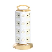 Smart Socket Surge Protector Power Strip Tower with Usb Ports, 6ft Extension Cord with 16 Multiple Outlets and 3 Usb Ports, Flat Plug Charging Station for Home, Office, Dorm Room