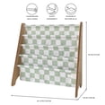 thumbnail image 2 of 3 Sprouts Recycled Fabric Kids Book Rack Storage Bookshelf Organizer in Green Checkerboard for Ages 3+, 2 of 6