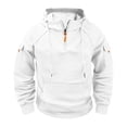 thumbnail image 2 of Lyrcatrment Mens Fleece Heavyweight Hoodies 1/4 Zip Drawstring Outdoor Sweatshirts with Multi Pockets, 2 of 7