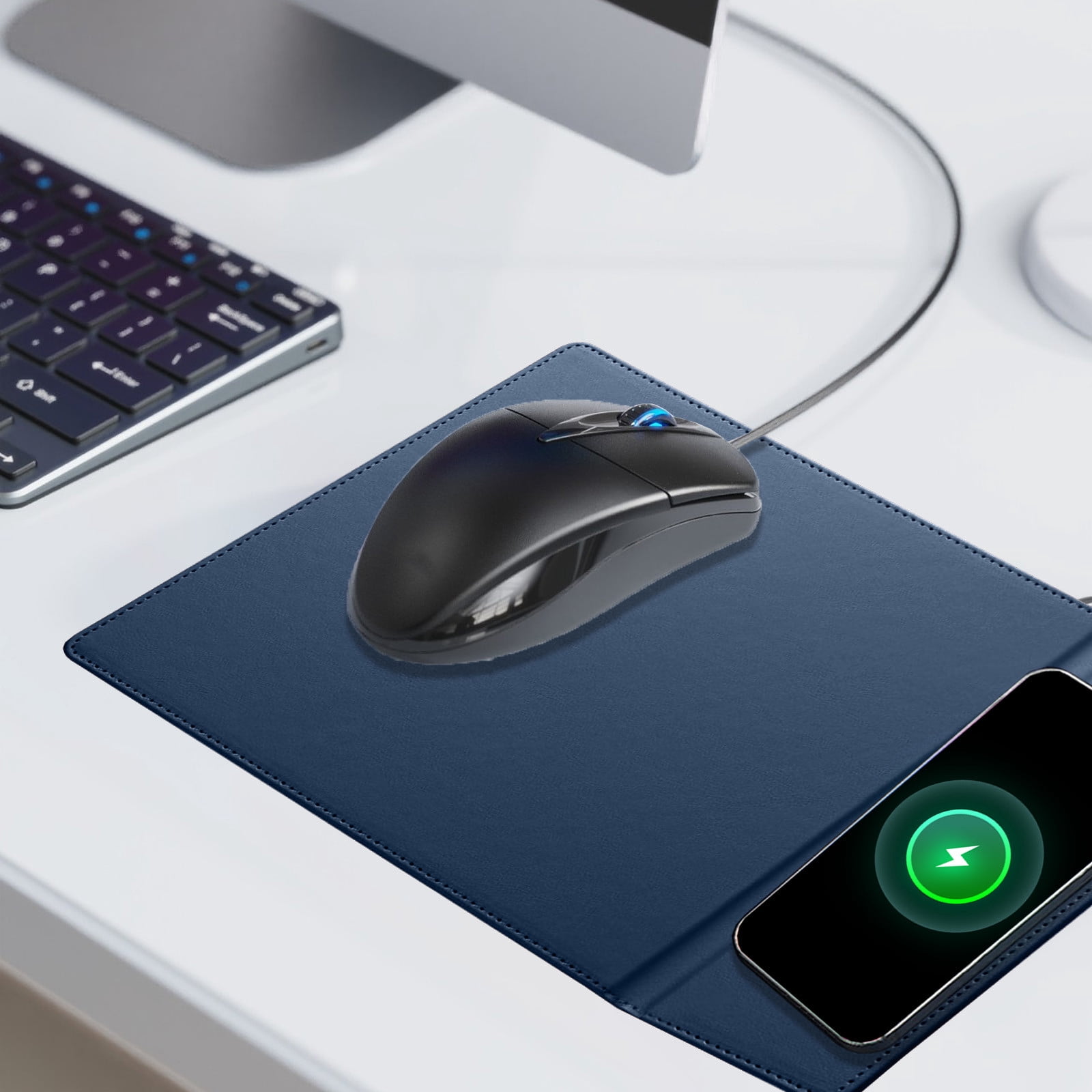 Dvkptbk 15W fast charging office small computer folding mouse pad multifunction wireless charging stand mouse pad