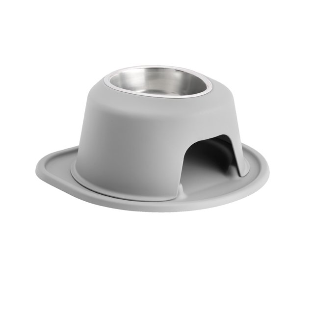 WeatherTech Système d'Alimentation pour Animaux à Hauteur Unique, Support de 6 Pouces de Hauteur - Acier Inoxydable - Gris Pâle