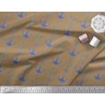 thumbnail image 2 of Soimoi Brown Poly Georgette Fabric Anchor Hook Nautical Decor Fabric Printed Yard 42 Inch Wide, 2 of 3