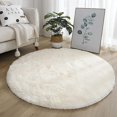 thumbnail image 1 of Soft White Round Area Rug for Bedroom Modern Fluffy Circle Rug for Kids Girls Baby Room Indoor Plush Circular Nursery Rugs （80cm）, 1 of 5