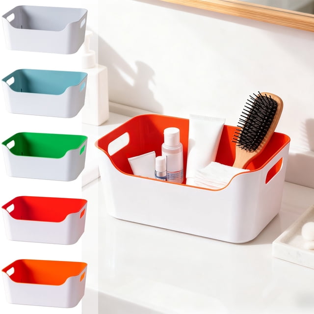 MTBLYS Plastic Storage Box Kitchen Organizer 24X17X10.3Cm Snack Container Household Clutter Bin Drawer Cabinet Use