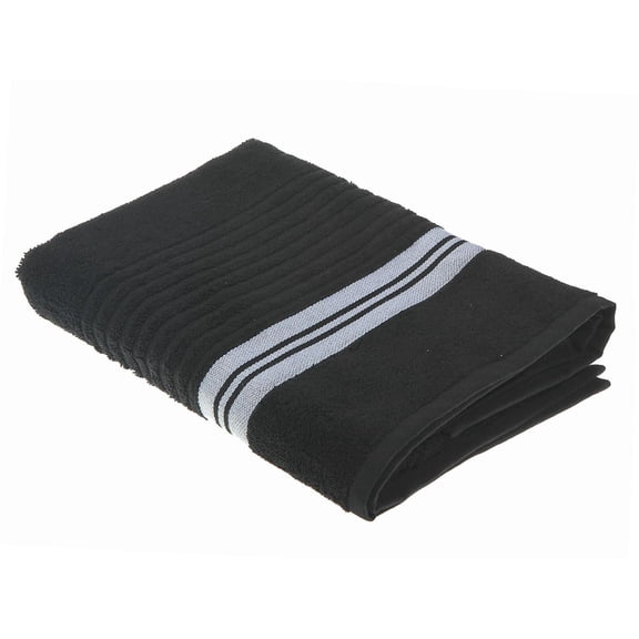 Deluxe Serviette De Bain (27 X 50) (Noir) - Set of 2