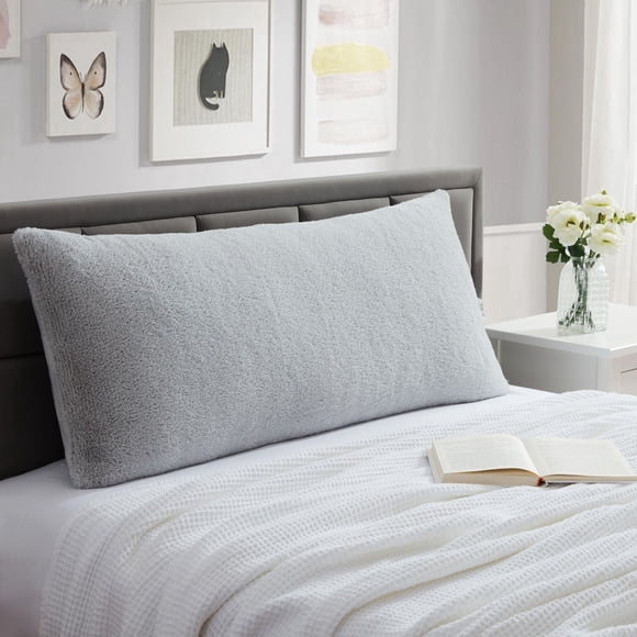 Metallic Silver Plush Body Pillow
