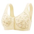 thumbnail image 1 of Sentmoon Nursing Bras Oversize No Underwire Bras for Women Comfortable Front Closure with Button Print Lift Seamless Support Bras Ladies Comfy for Dating Outfits Beige XXL, 1 of 2