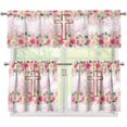 thumbnail image 1 of Cross Floral Kitchen Curtains, Decor for Home Valances for Windows,Kitchen Curtains and Valances Set Fall Decorations for Home Kitchen Window Curtains Over Sink Small Kitchen Curtains, 1 of 5