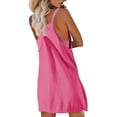 thumbnail image 4 of Yigetop Robe Athlétique avec Shorts! Combinaison-Short Décontractée Élégante Unie pour Femme à Double Poche avec Bretelles Réglables, Rose G, 4 of 4