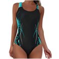 thumbnail image 1 of Moxiu Women's Racerback Back Cutout One-Piece Swimsuit Tummy Control Competitive Training Bathing Suit Green,XXL, 1 of 4