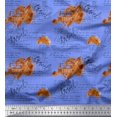 thumbnail image 1 of Soimoi Blue Viscose Chiffon Fabric Text & Europe Map Travel Decor Fabric Printed Yard 42 Inch Wide, 1 of 5