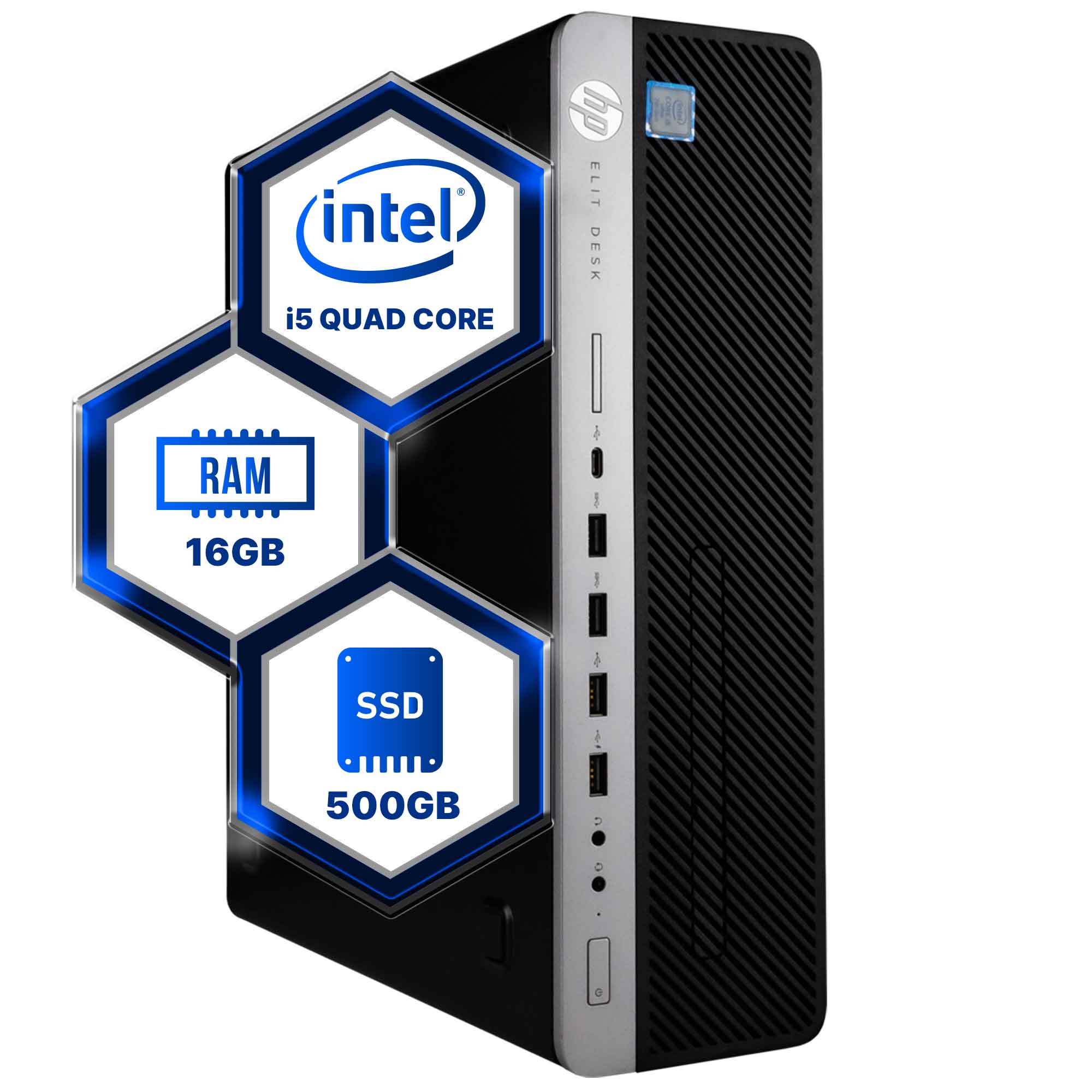 Restored HP ProDesk 600G3 Desktop Computer | Quad Core Intel i5 (3.2GHz) | 16GB DDR4 RAM | 500GB SSD Solid State | 5G-WiFi & Bluetooth | Windows 10 Professional (Refurbished)