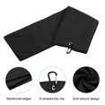 thumbnail image 4 of Unique Bargains 16'x16' Golf Towels Tri Fold Waffle Pattern Towels Soft Fiber with D Clip Black 3 Pack, 4 of 6