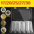 thumbnail image 3 of Luckyn 100 Pcs 17/20/25/27/30/mm Coin Storage Cases Holder Clear Plastic Round Box, 3 of 10
