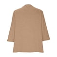 thumbnail image 4 of Plebaso Womens Plus Size Tops 3/4 Sleeve V Neck Casual T Shirts Loose Solid Color Button down Blouses Tees, 4 of 7