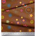 thumbnail image 3 of Soimoi Brown Polyester Crepe Fabric Insect & Floral Clip Art Print Fabric by The Yard 52 Inch Wide, 3 of 3