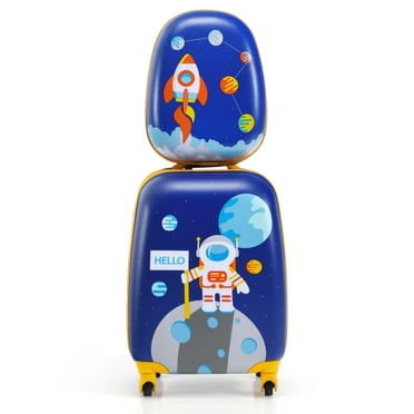 Costway 2PC Kids Carry On Luggage Set 12" Backpack & 16" Rolling Suitcase for Travel
