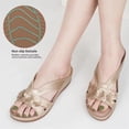 thumbnail image 4 of Mepaouo Womens Sandals Dressy Summer Low Wedge Flip Flops Comfortable Walking Beach Slip on Slides, 4 of 7