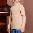 thumbnail image 2 of MeetoTime Kids High Neck Knitted Sweater Solid Color Fall Winter Long Sleeved Base Shirt for Girls, 2 of 7