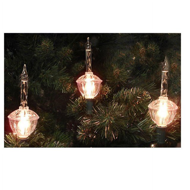 Northlight Glitter Retro Christmas Bubble Lights - Clear - 6' Green Wire - 7ct
