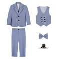 thumbnail image 2 of RXIRUCGD Manteau Sans Manches pour Enfants, Ensemble 5 Pcs, Col Rond, Bleu, Taille: 120, 2 of 6