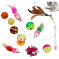 thumbnail image 1 of Bangcool Cat Toys Set Interactive 11PCS Faux Feather Kitten Bell Toys Cat Playing Toys, 1 of 10