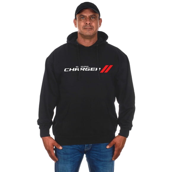 JH DESIGN GROUP Men's Dodge Charger Hoodie a Black Pullover Sweatshirt (Small, GEN3-black)
