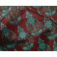 thumbnail image 4 of oneOone Silk Tabby Fabric Floral & Paisley Block Printed Fabric 1 Yard 42 Inch Wide, 4 of 4