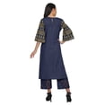 thumbnail image 4 of Moomaya Ensemble Kurta Ethnique Imprimé Palazzo à Col Rond en Coton Slub pour Femmes Grande Taille, 4 of 5