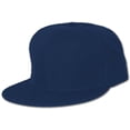 thumbnail image 2 of Plain Fitted Flat Bill Hat - Navy 73/8, 2 of 2