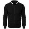thumbnail image 4 of RXIRUCGD Man Solid Color Zipper Stand Collar Hoodie Coat, Black, Size: L, 4 of 6