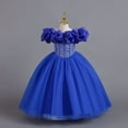 thumbnail image 1 of Robes Formelles pour Filles Robes à Épaules Dénudées Robes de Bal Robe en Tulle Robes d'Anniversaire pour Filles 4-5 Ans, 1 of 4