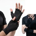 thumbnail image 2 of 1 Pair Copper Arthritis Gloves Copper Compression Arthritis Gloves Finger Less Sports Gloves, 2 of 11