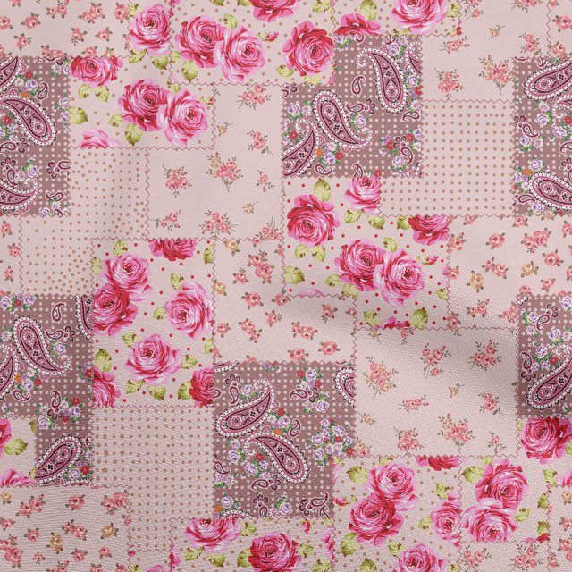 oneOone Polyester Spandex Dark Rose Brown Fabric Florals Craft Projects Decor Fabric Printed By The Yard 56 Inch Wide